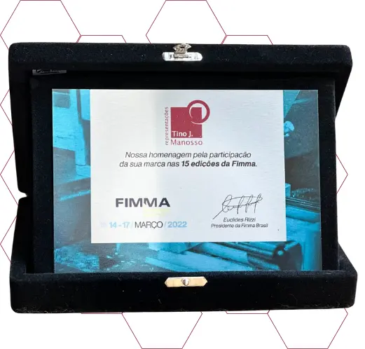 Placa Celebrando nossa Participação em Todas as Edições da FIMMA